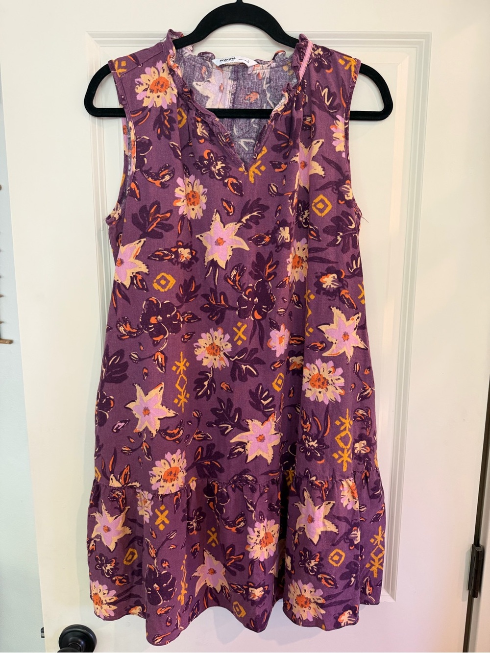 Sonoma Purple Floral Sleeveless Mini Dress